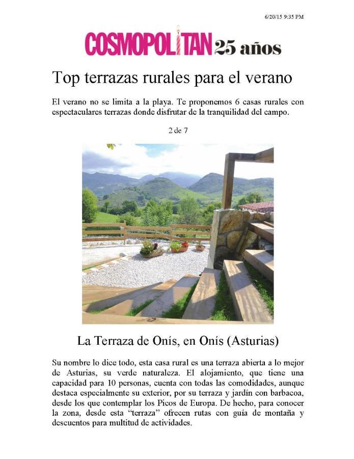 Willa La Terraza De Onis Bobia de Arriba Zewnętrze zdjęcie